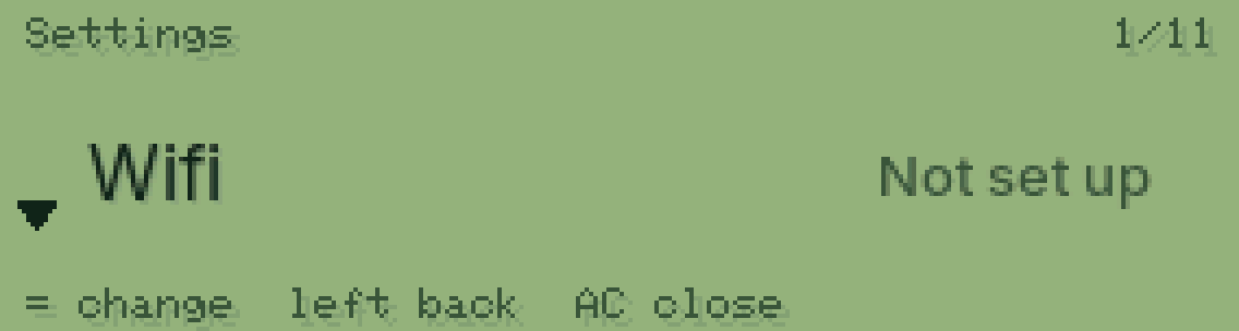 The calculator screen: Open Settings